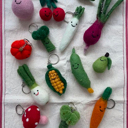 Handmade Felt Mr. Carrot Keyring